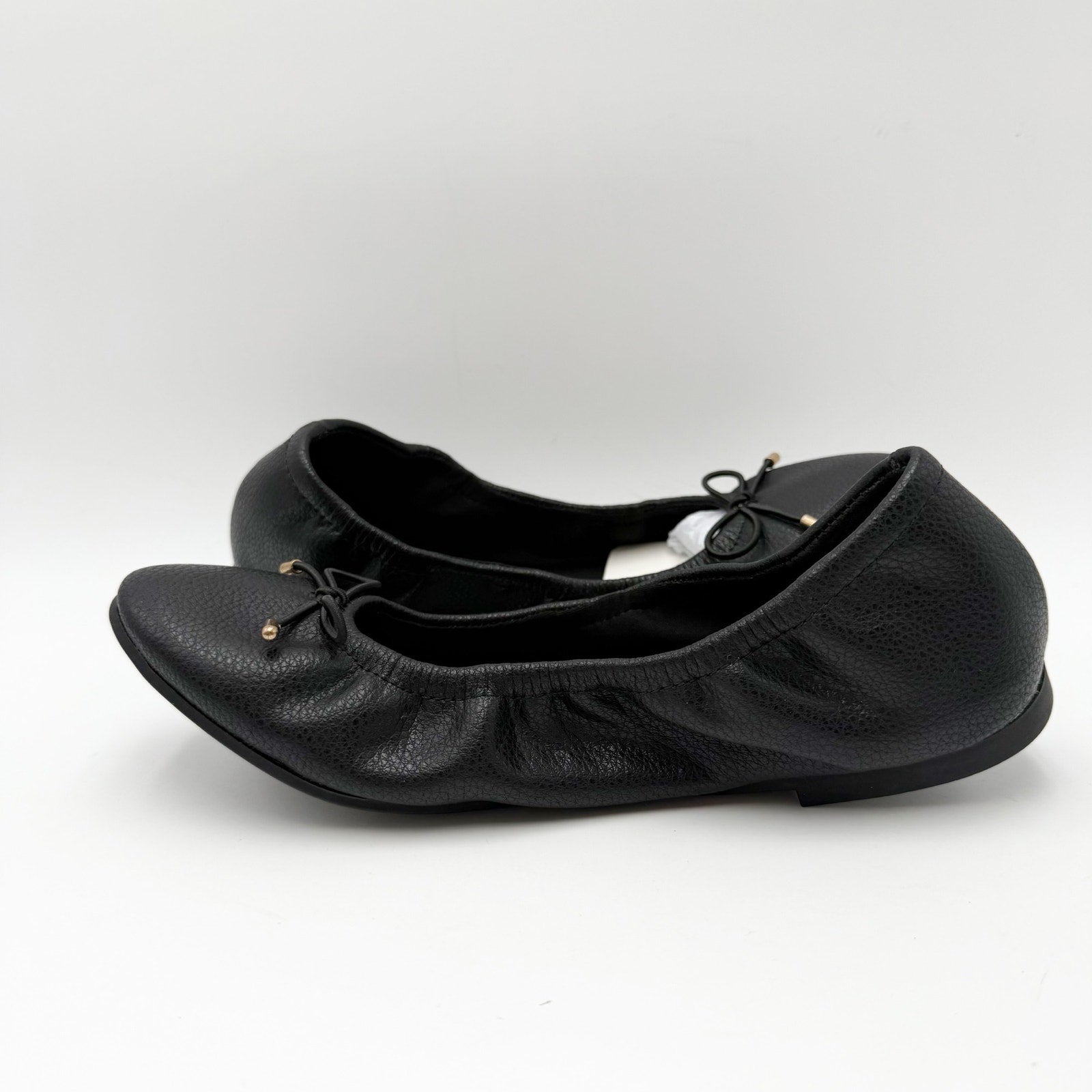 MIA Womens URI Ballet Flats Size 7.5 M Black Leather NWOB