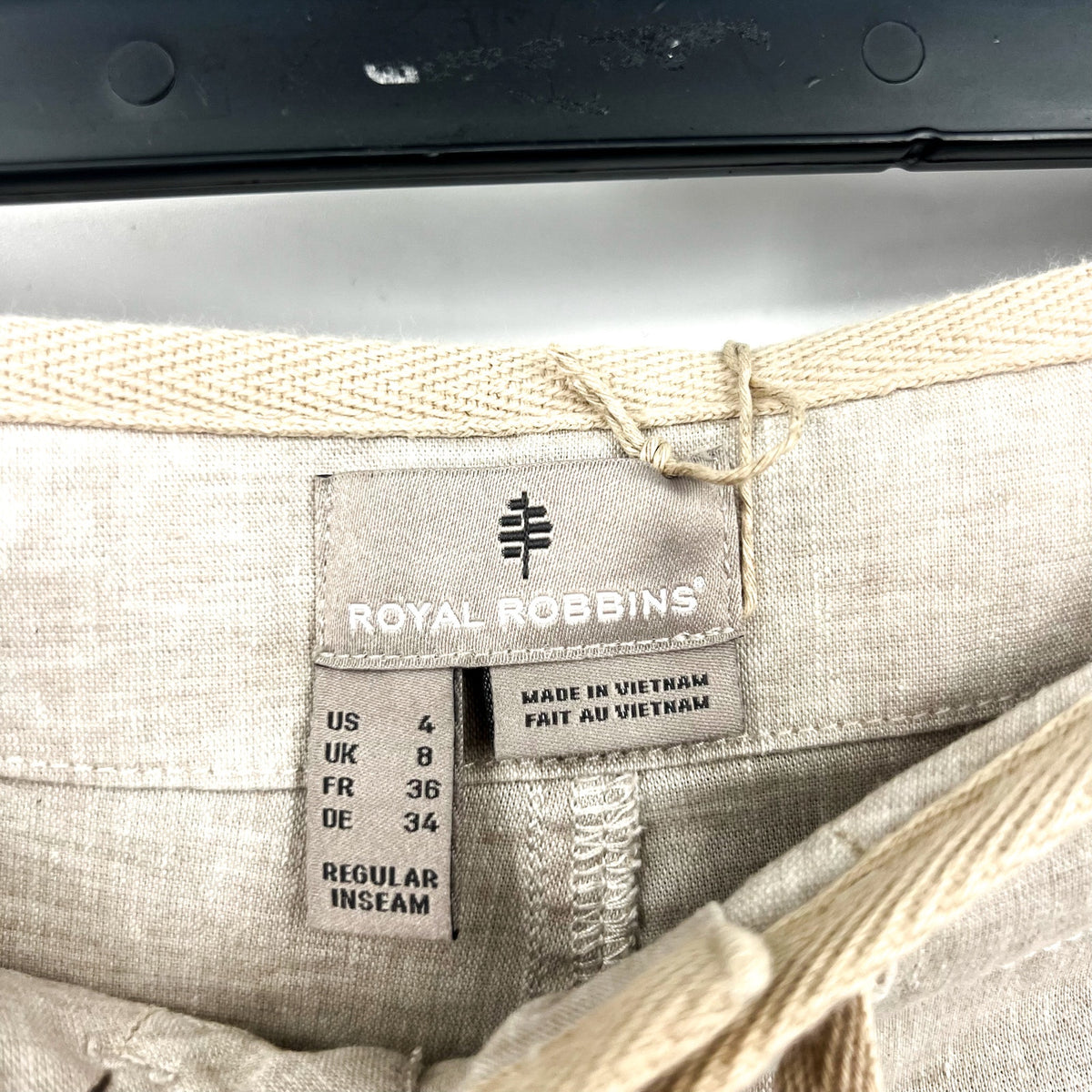 Royal Robbins Women's Hempline Tie Pants Size 4 Beige Drawstring NWT