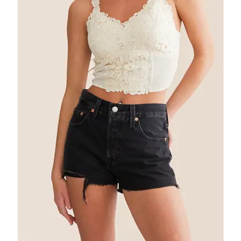 LEVIS Womens 501 Original Fit Shorts Size 30 US 10 Lunar Black 56327-0112 NWT