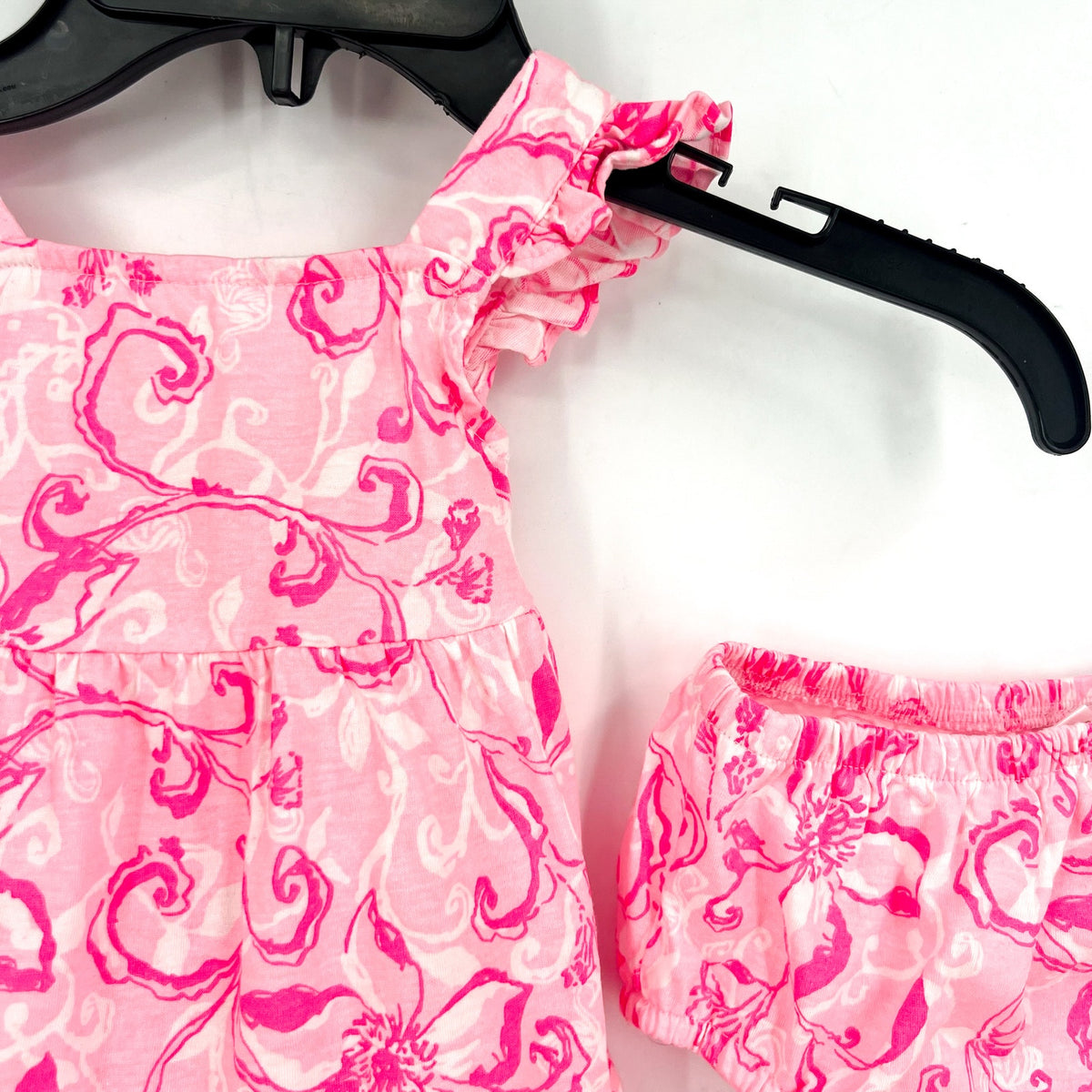 LILLY PULITZER Infant Charlize Dress 3-6M Conch Shell Pink Flamingle Garden NWOT