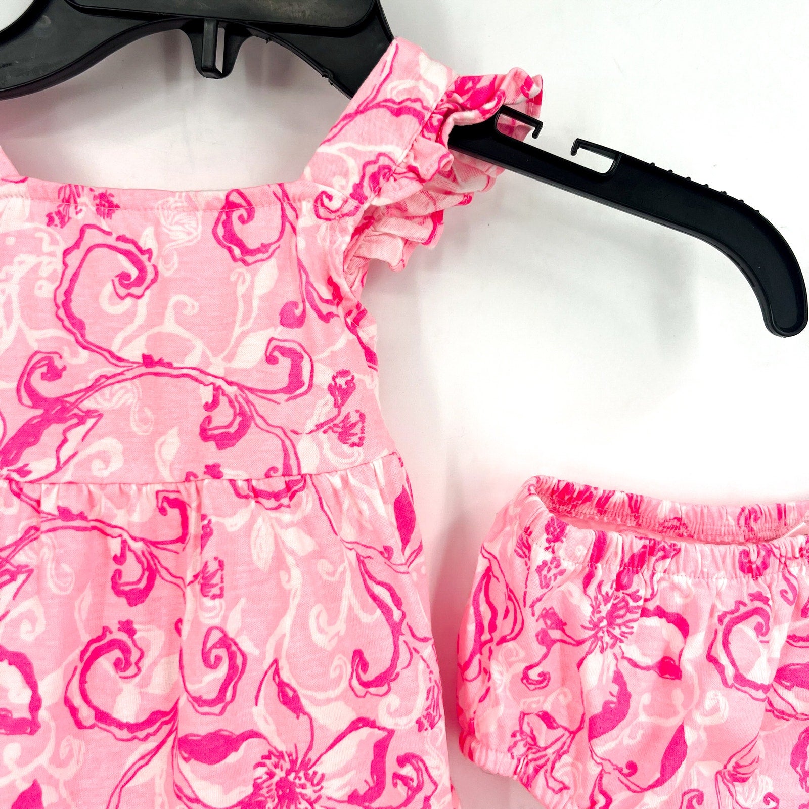 LILLY PULITZER Infant Charlize Dress 3-6M Conch Shell Pink Flamingle Garden NWOT