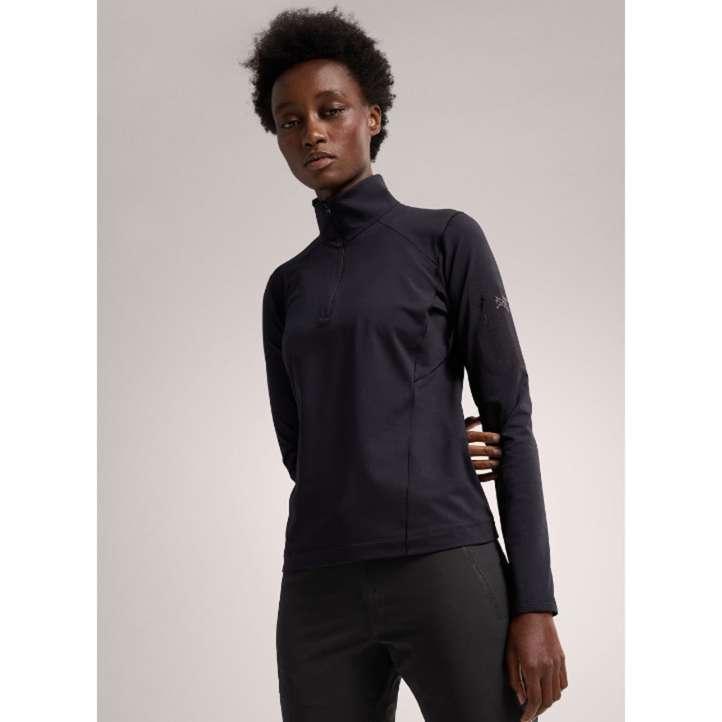 ARC'TERYX Women's Rho LT Zip Neck Sweatshirt XXL Black Long Sleeve NWT