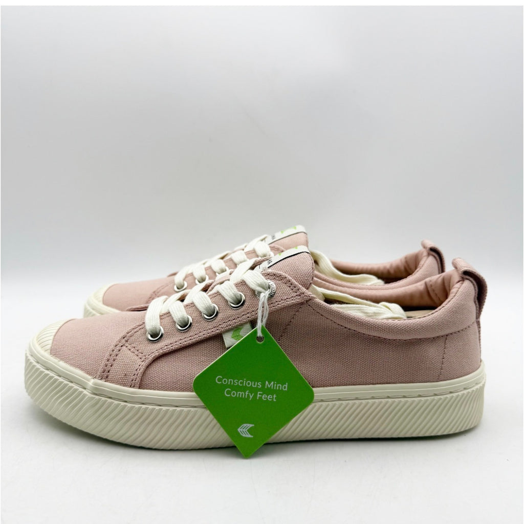Cariuma Womens OCA Low Casual Sneakers Size 7.5 Rose Pink White Canvas NIB