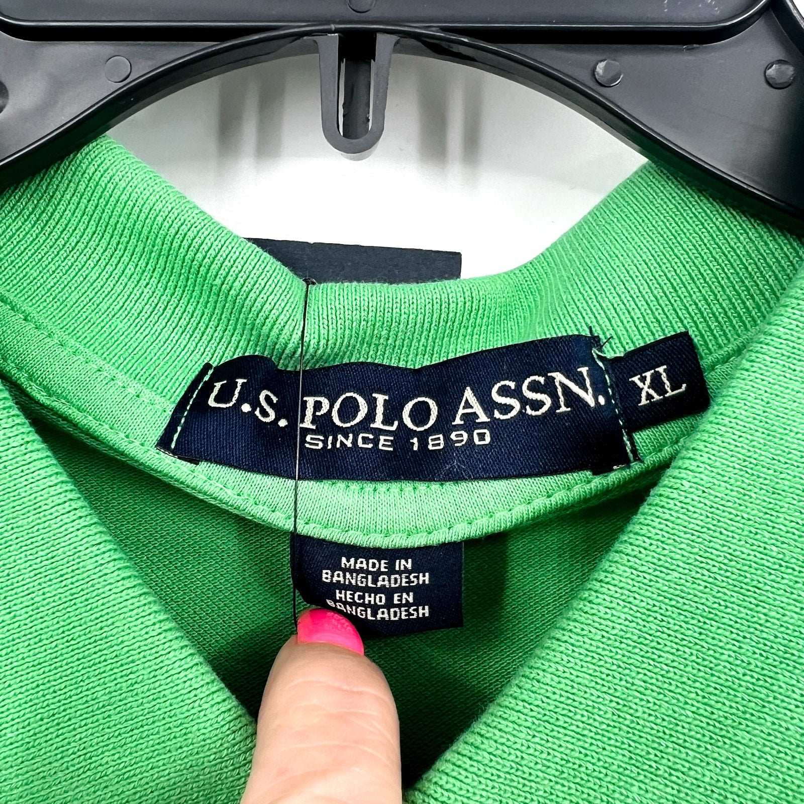 U.S POLO ASSN Men's Pique Polo Shirt XL Berkeley Green Short Sleeve NWT