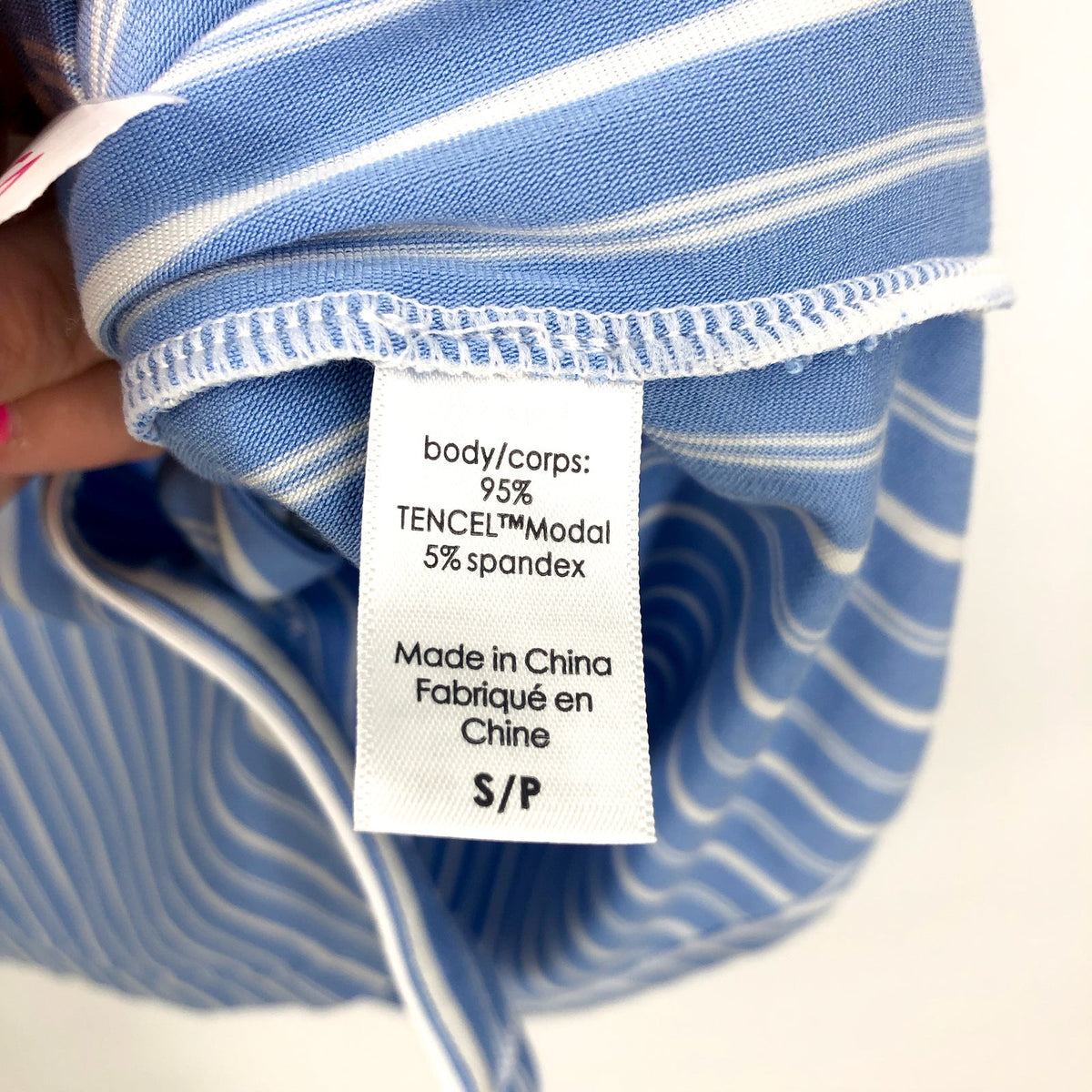 EBERJEY Womens Gisele Shorties PJ Set Small Blue Nordic Stripe Tencel Modal NWOT
