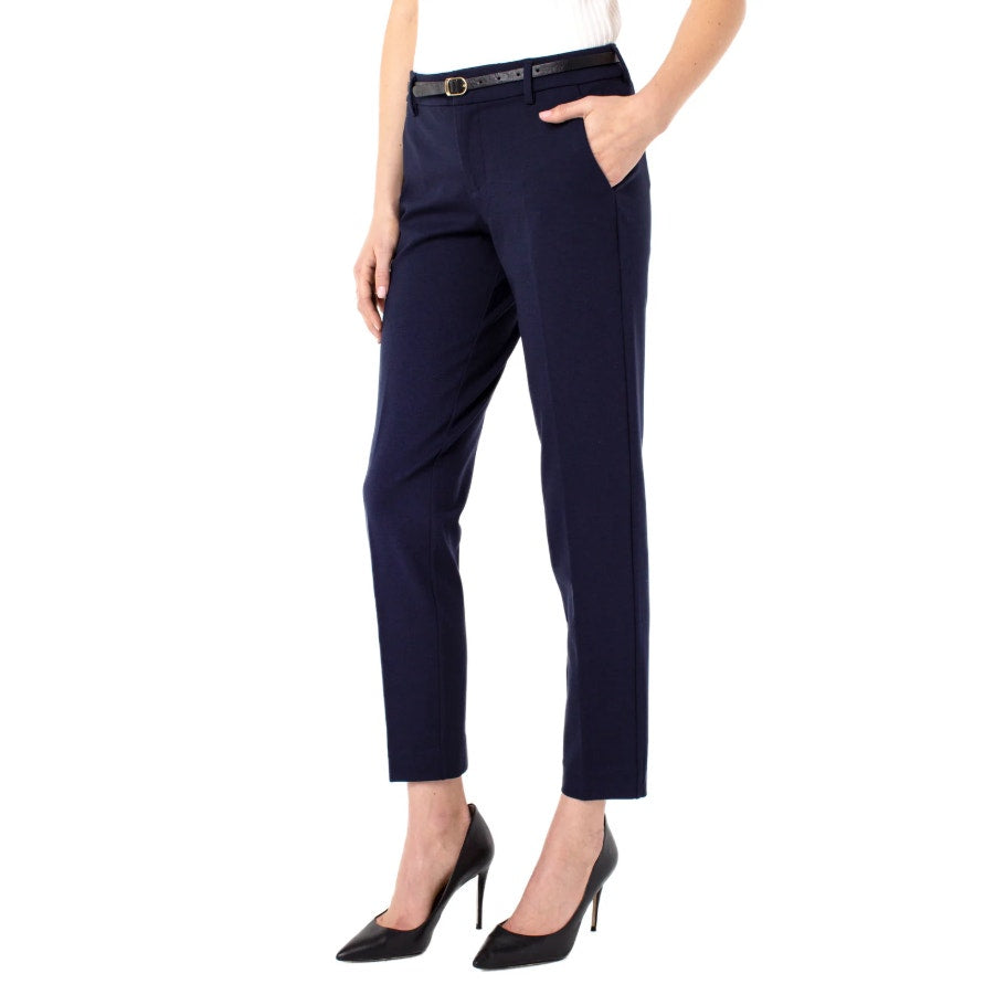 LIVERPOOL Womens Kelsey Knit Trousers Size 27 4 Petite Cadet Blue Ankle NWT