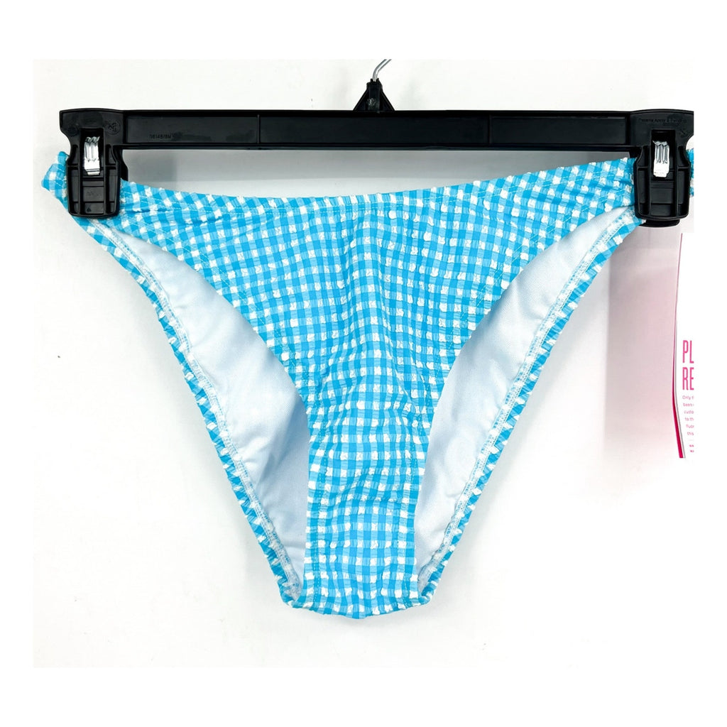 LILLY PULITZER Pico High-Cut Bikini Bottom SIZE 8 Blue Oasis Gingham NWT