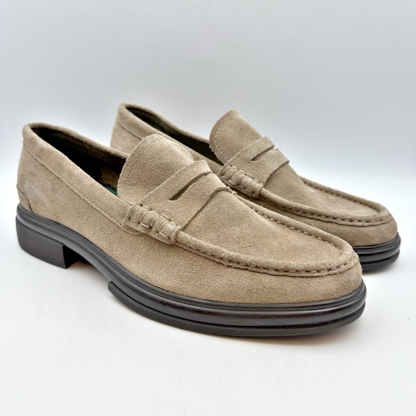 Aldo Mens Tucker Penny Loafers US 8 EU 41 Taupe Beige Suede Slip On NWOB