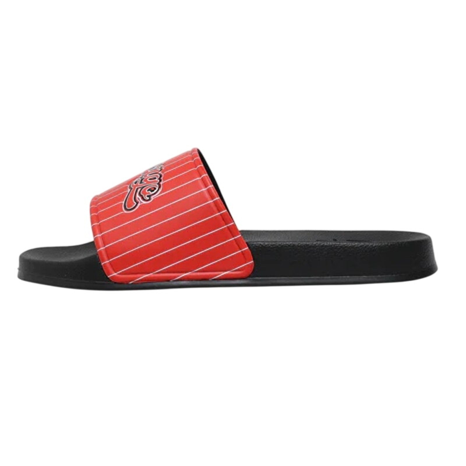 73 Studio Mens Chicago Sandals US 10 EU 43 Red Black Slides Rubber NWOB