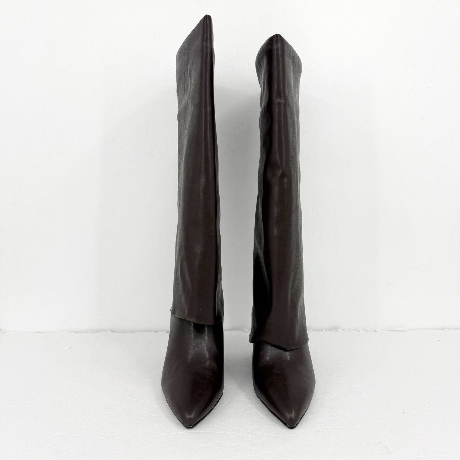 Madden Girl Womens Evander Fold-Over Knee High Boots US 6 Dark Brown NIB