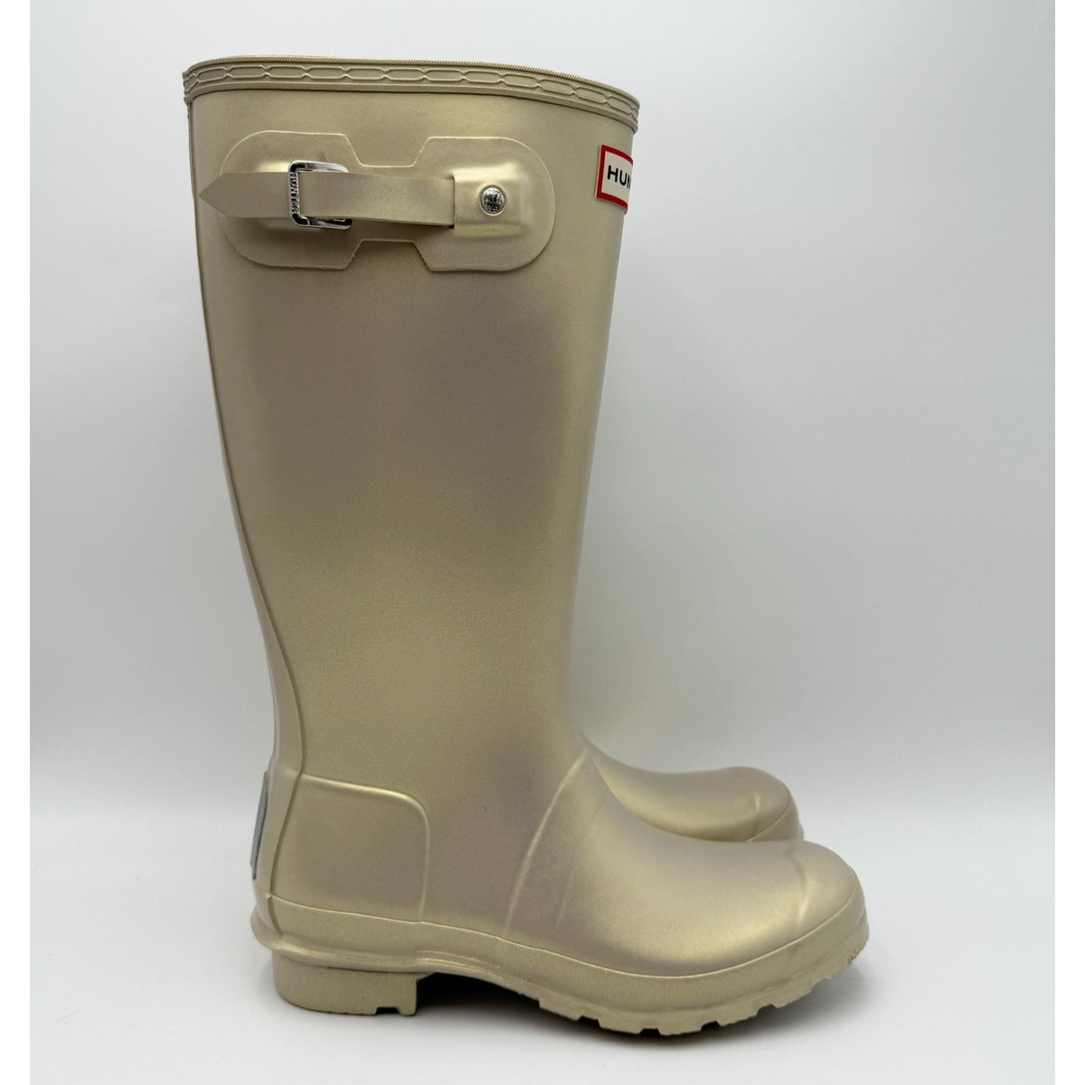Hunter Girls Original Nebula Rain Boots Size 6 EU 37 Pale Gold Waterproof NWOB
