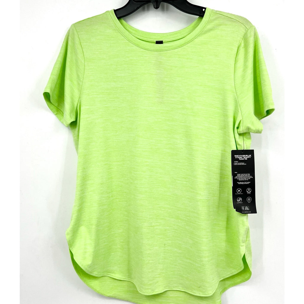 SKECHERS Women's GO DRI Swift Tunic Tee Small Lime Green Short Sleeve NWT