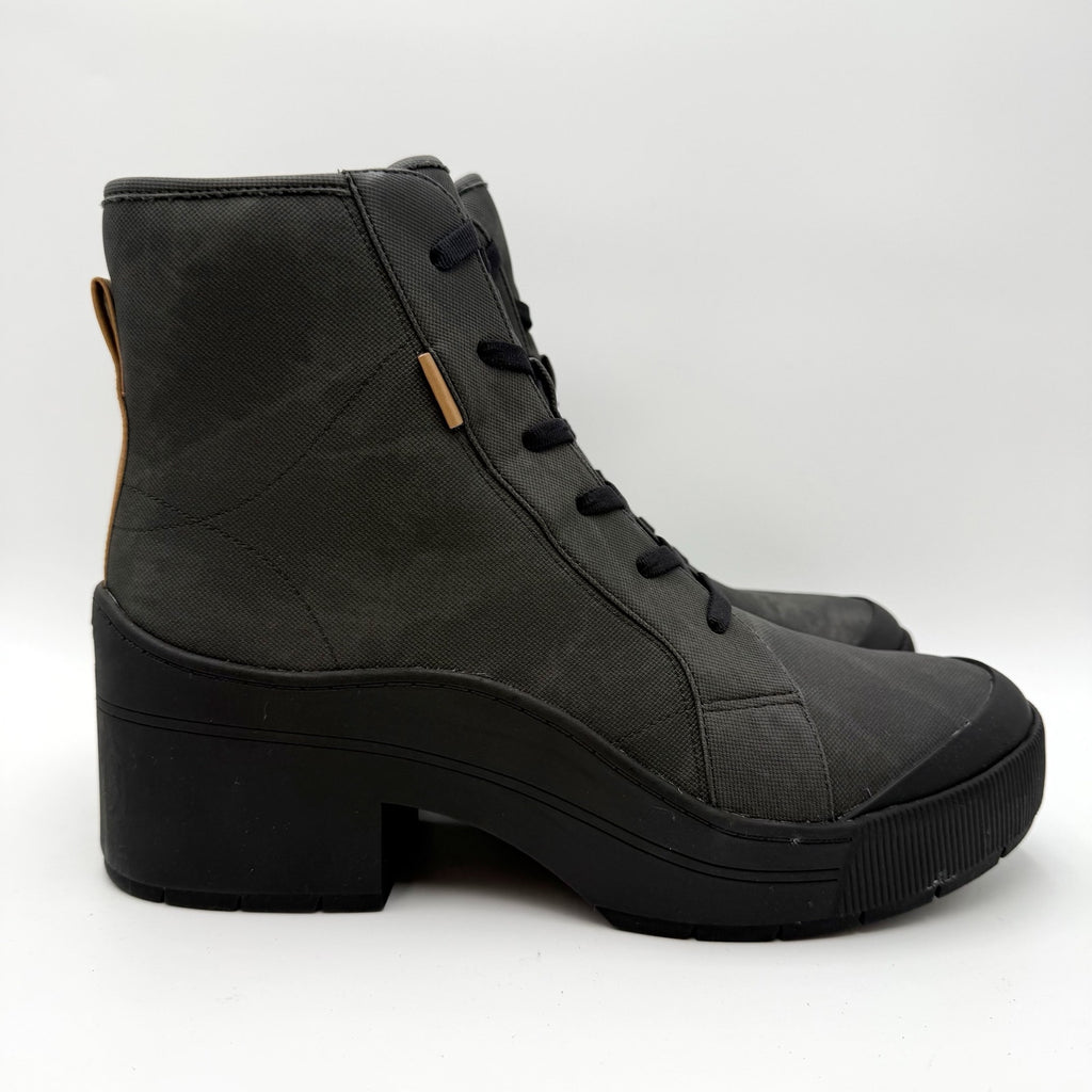 Dr. Scholls Womens Time Off Up Platform Ankle Boot US 11 Black Vegan Leather NIB