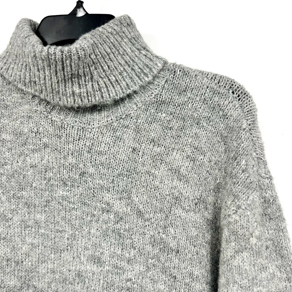 STEVE MADDEN Women's Abbie Sweater Dress Medium Heather Grey Turtleneck NWT