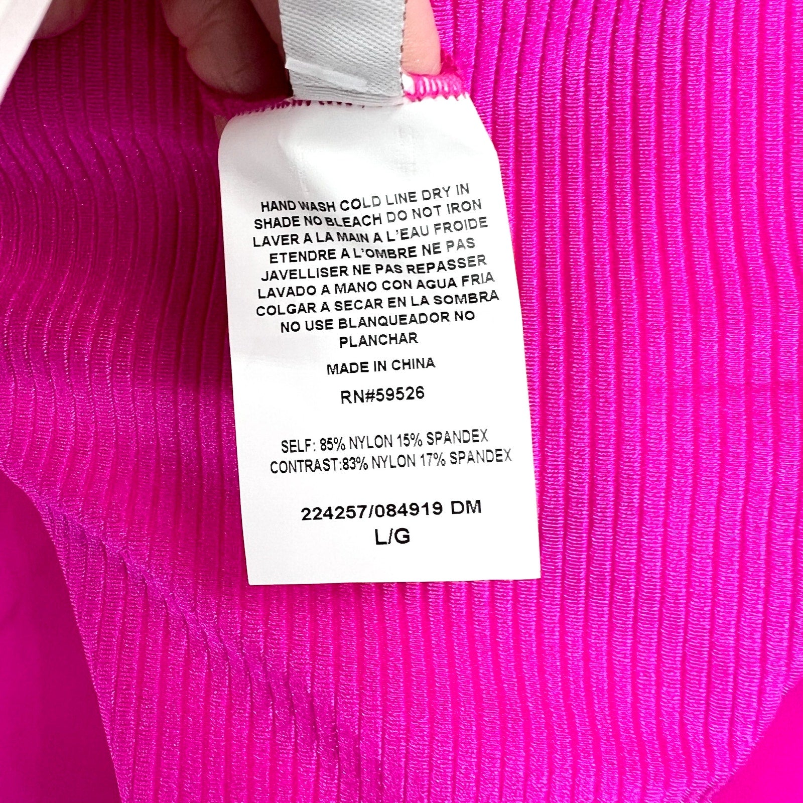 BECCA Women's Monte Carlo Gracie Hipster Bikini Bottom Large Azalea Pink Rib NWT
