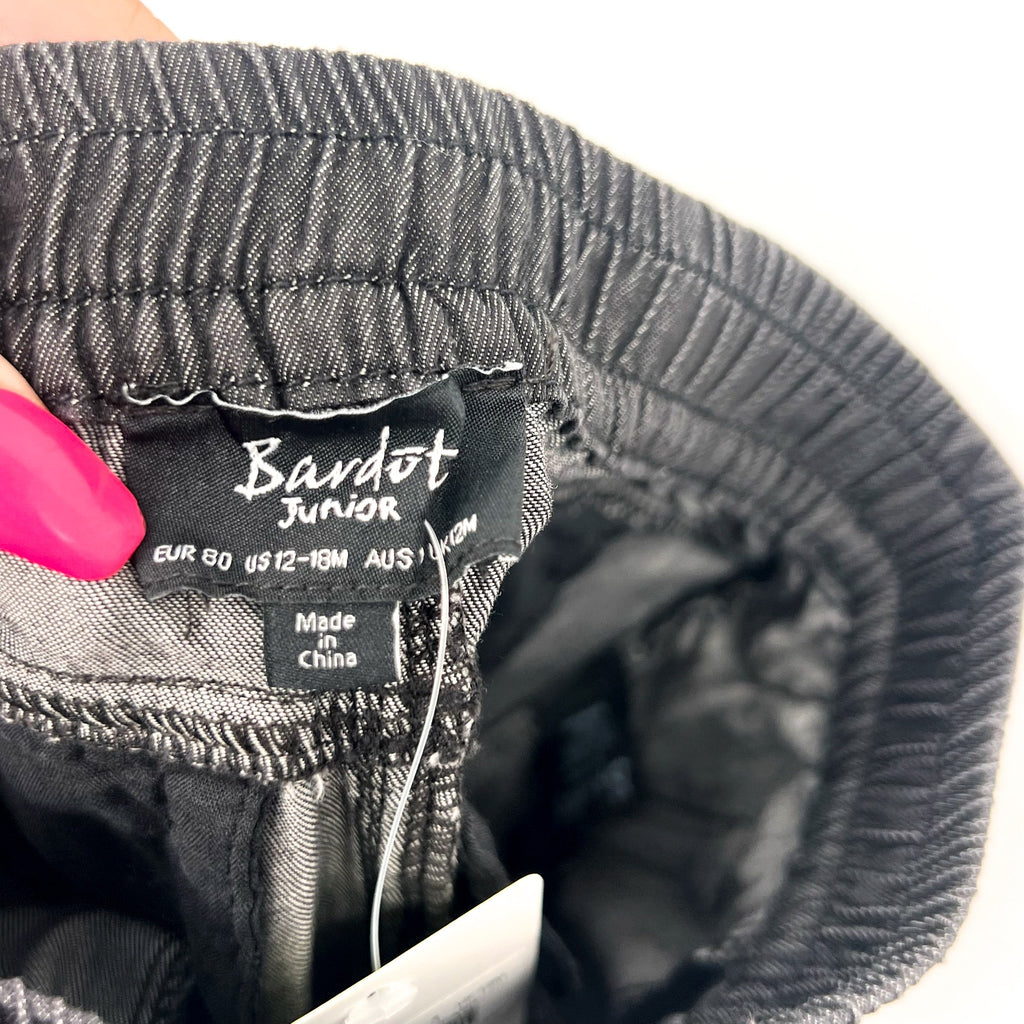 BARDOT JUNIOR Baby Chambray Slouchy Jogger Pants 12-18 Months Dark Grey NWT