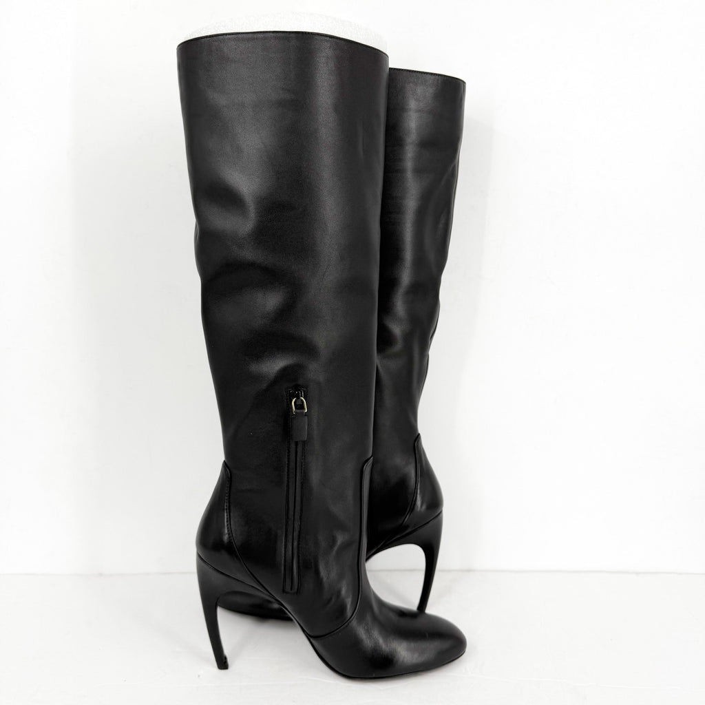 Stuart Weitzman Womens Luxecurve 100 Slouch Boots US 9B Black Leather NWOB