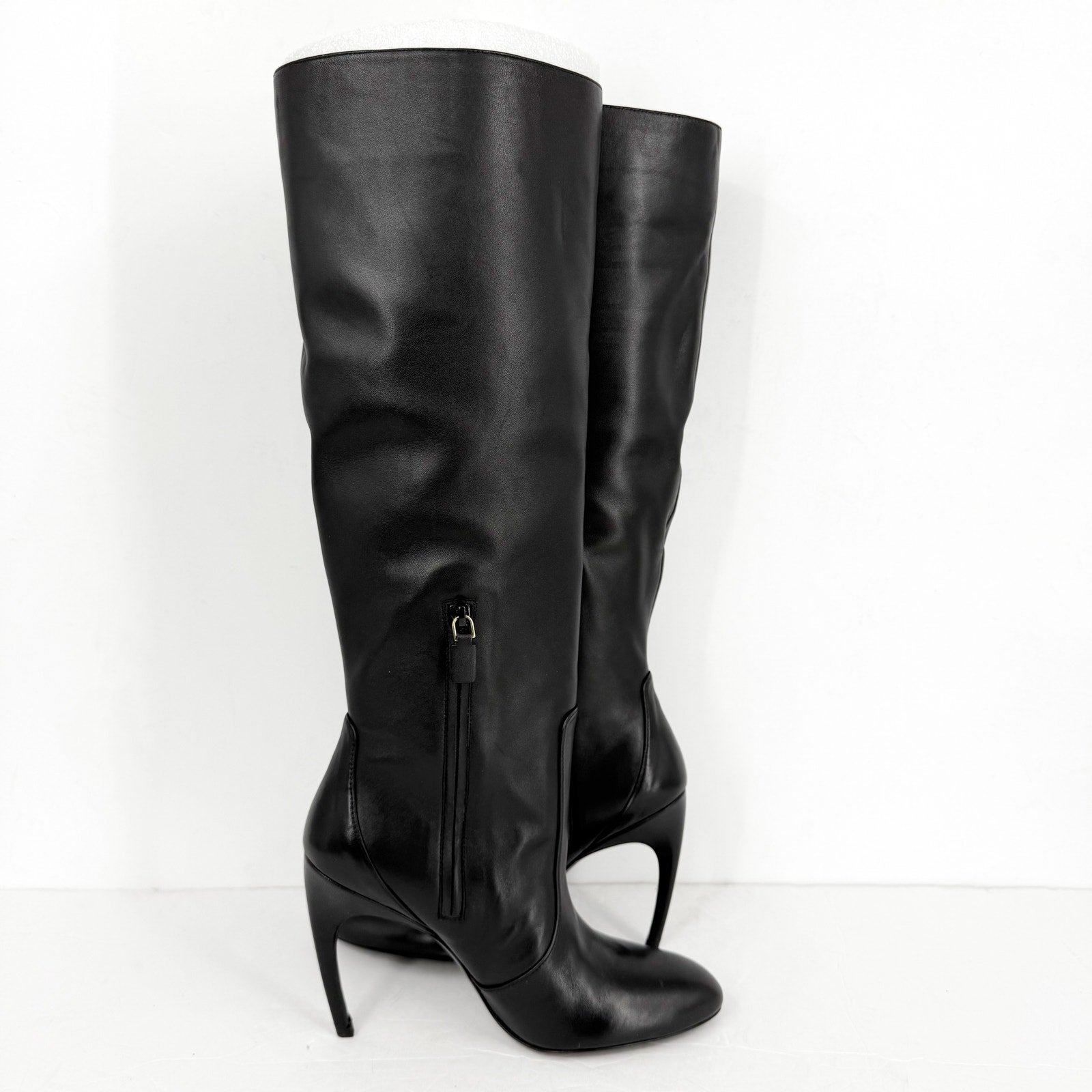 Stuart Weitzman Womens Luxecurve 100 Slouch Boots US 9B Black Leather NWOB