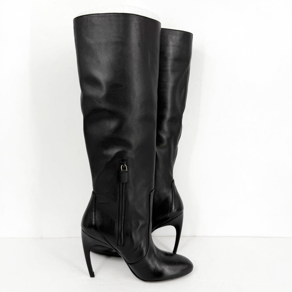 Stuart Weitzman Womens Luxecurve 100 Slouch Boots US 9B Black Leather NWOB