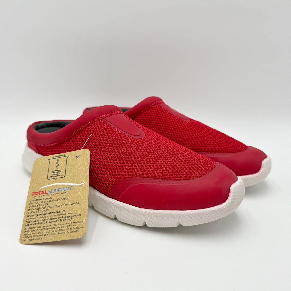 Spenco Womens Bliss Slip-on Shoes Size 8.5 Wide Red Casual Mules NIB