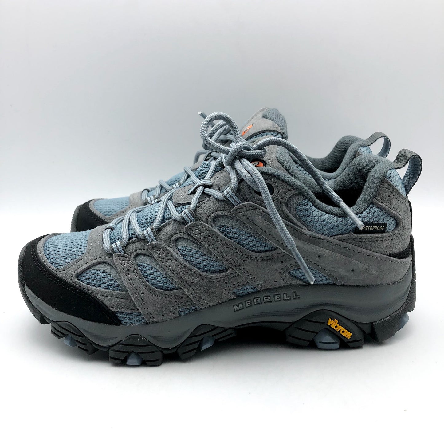 Merrell Womens Moab 3 Hiking Sneaker US 6.5 EU 37 Blue Grey Suede Waterproof NIB