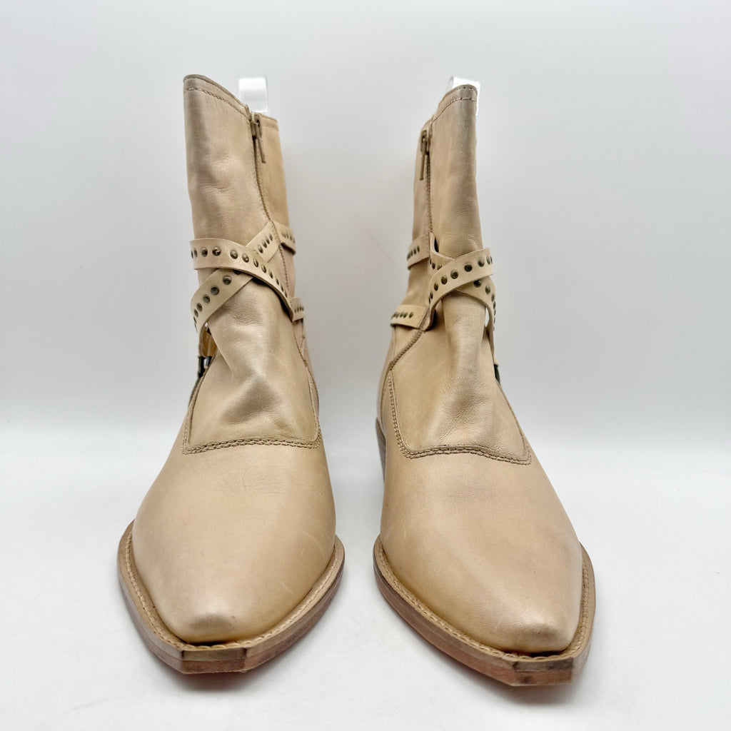 Vintage Foundry Womens Sophia Western Bootie Size 8.5 EU 39 Tan Leather NIB