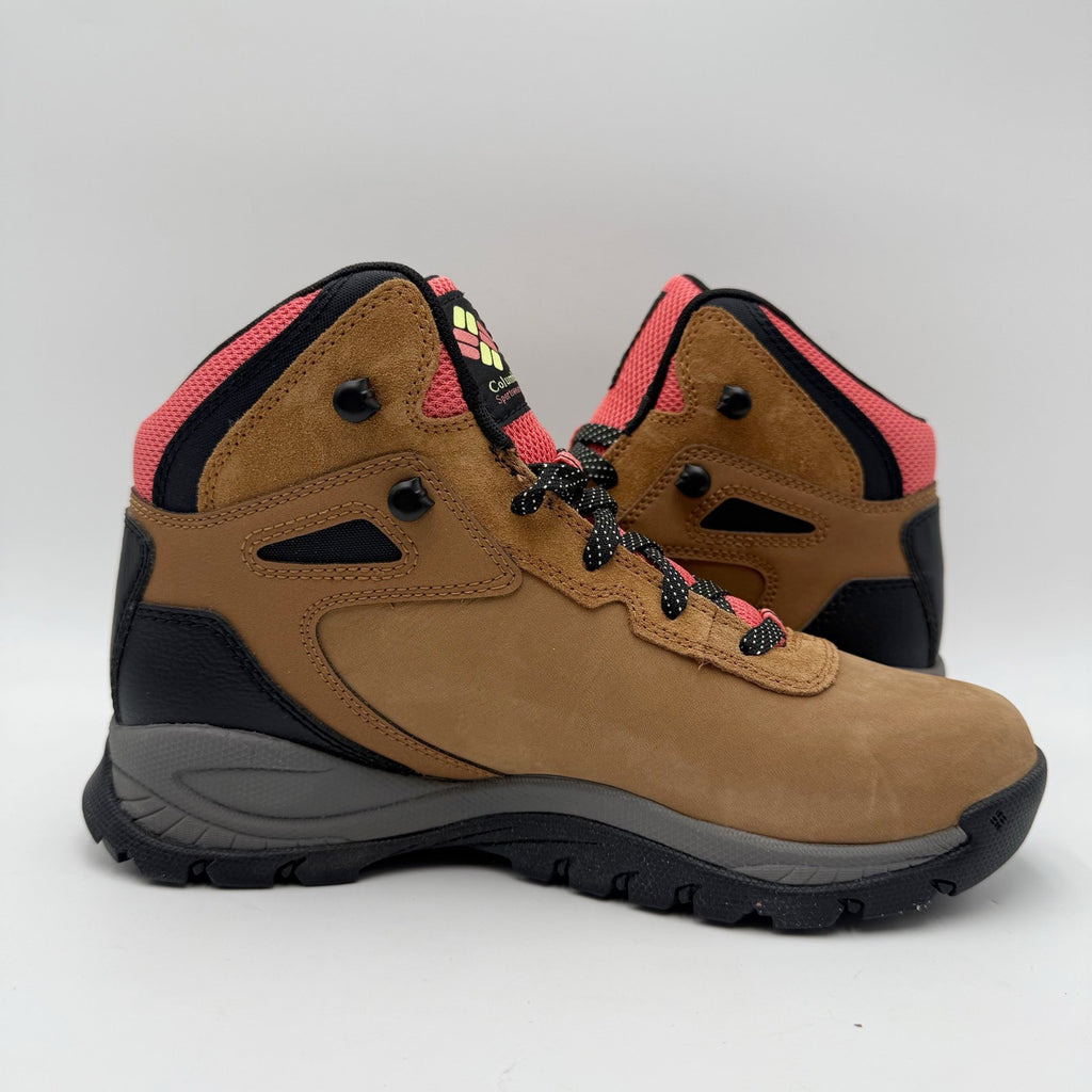 Columbia Womens Newton Ridge BC Hiking Boots Size 8.5 Brown Pink Leather NIB