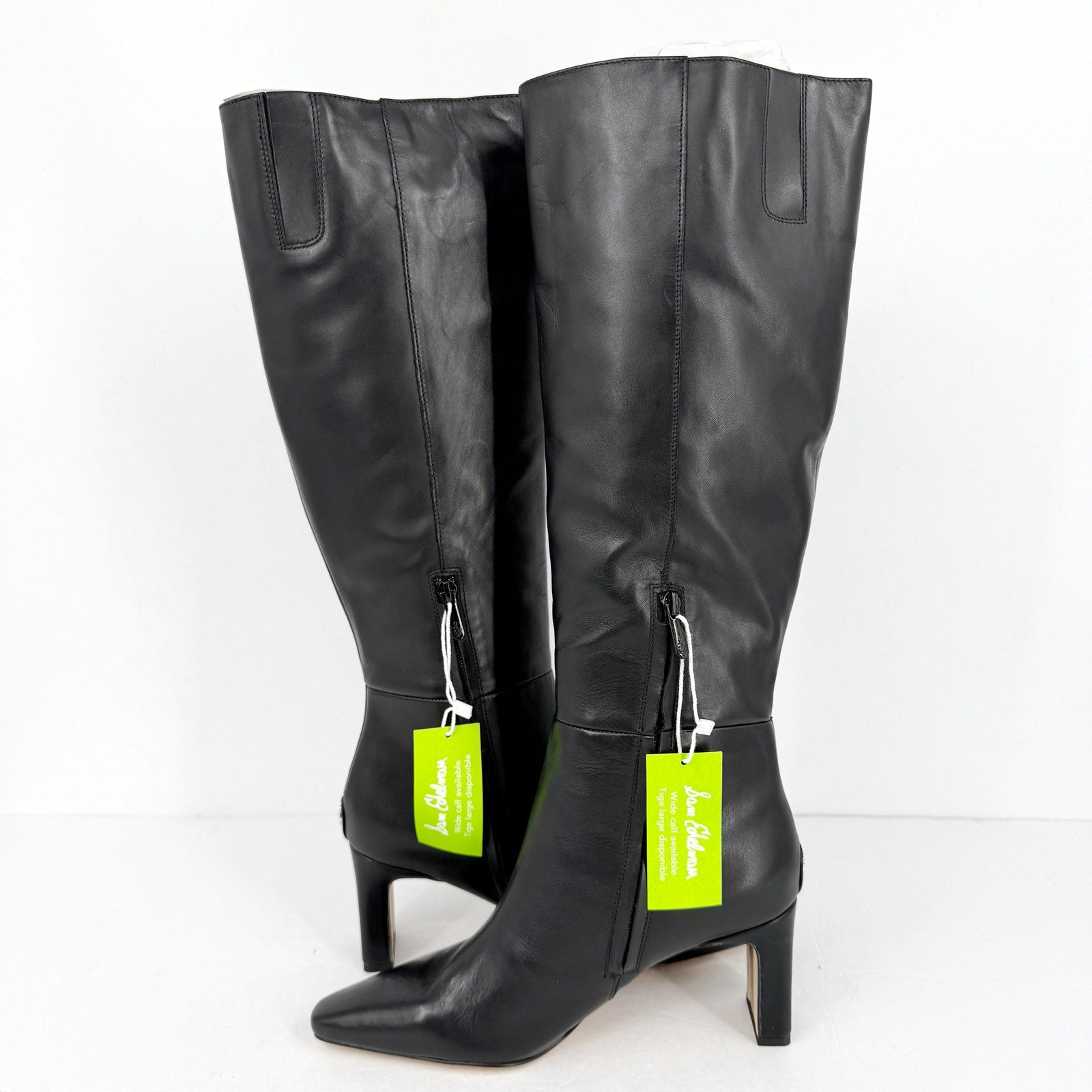 Sam Edelman Womens Sylvia Knee High Boots Size 7 Black Leather Pointed Toe NWOB