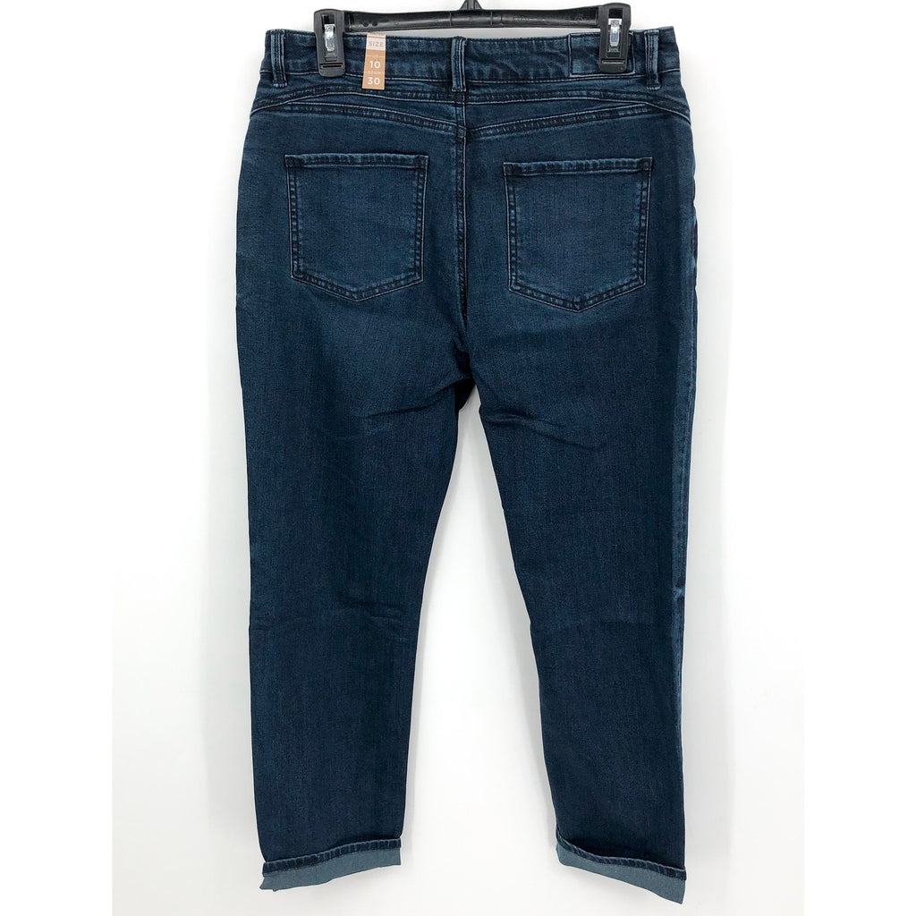 PRANA Womens Buxton Boyfriend Jeans Size 10 30x27 Deep Blue Stretch Mid-Rise NWT