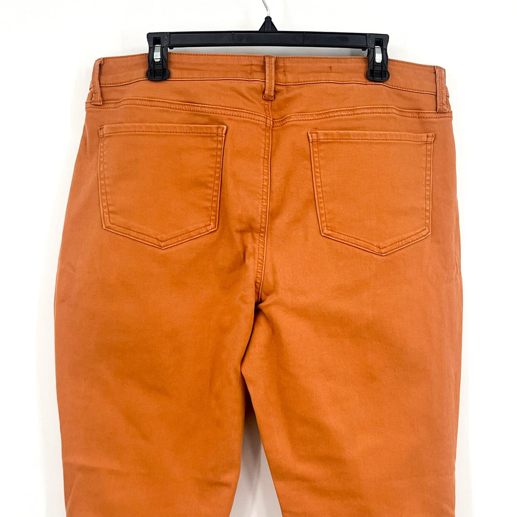 NYDJ Womens Margot Girlfriend Jeans Size 14 PETITE Rust Brown NWOT