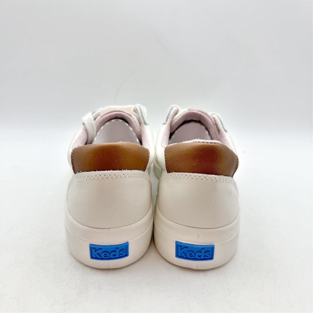 Keds Womens Pursuit Casual Court Sneakers Size 7 M White Leather NIB