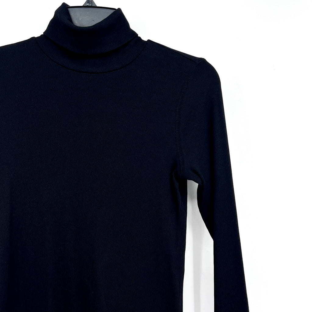 EVERLANE Women's Luxe Rib Turtleneck Sweater Small Black Long Sleeve Supima NWT