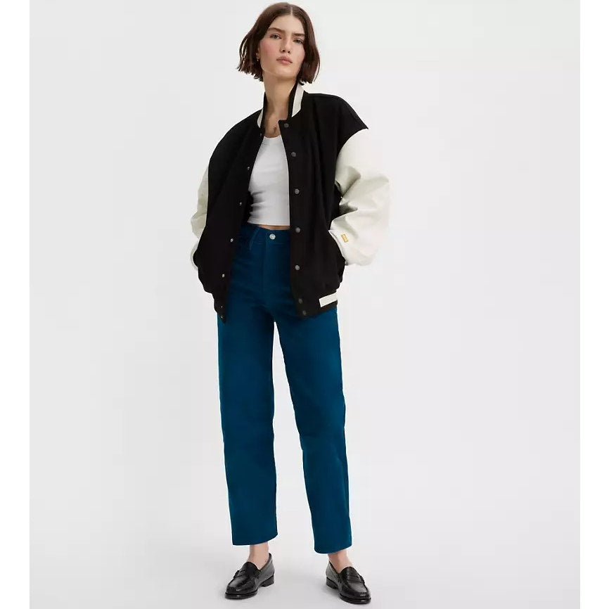 LEVI'S Women's Ribcage Ankle Corduroy Pants 27x27 US 4 Blue Straight  NWT