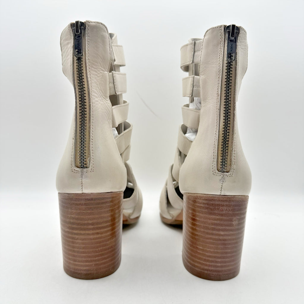 Vintage Foundry Womens Vivi Heel Sandals US 8.5 EU 39 Ivory Leather NWOB