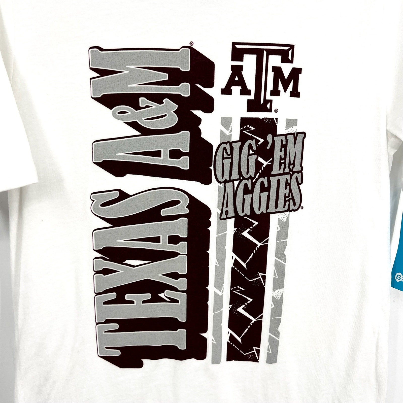 GEN 2 Kids Texas A&M Duster Graphic T-shirt Large White Short Sleeve NWT