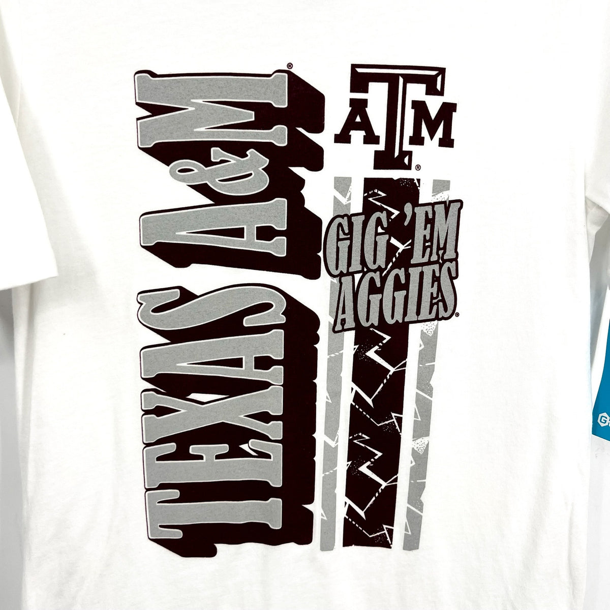 GEN 2 Kids Texas A&M Duster Graphic T-shirt Large White Short Sleeve NWT