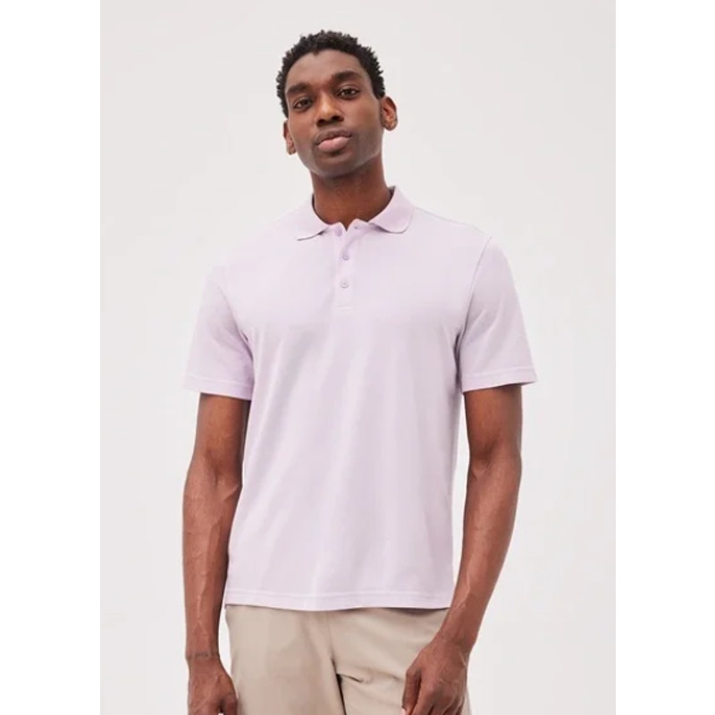 OUTDOOR VOICES Mens Birdie Polo Shirt 3XL Light Purple Lavender Short Sleeve NWT