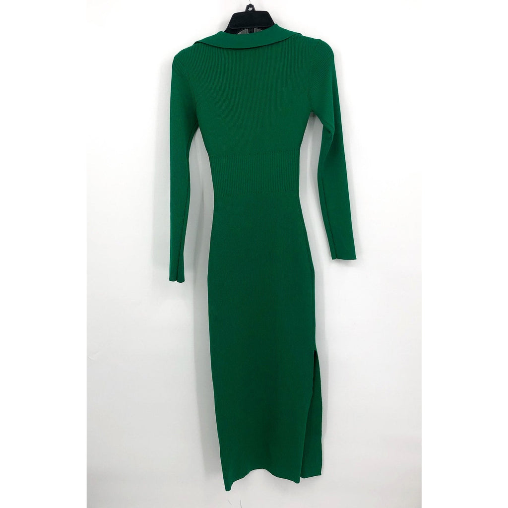 BARDOT Women's Collared Knit Dress Small US 4 Bright Green Long Sleeve NWT