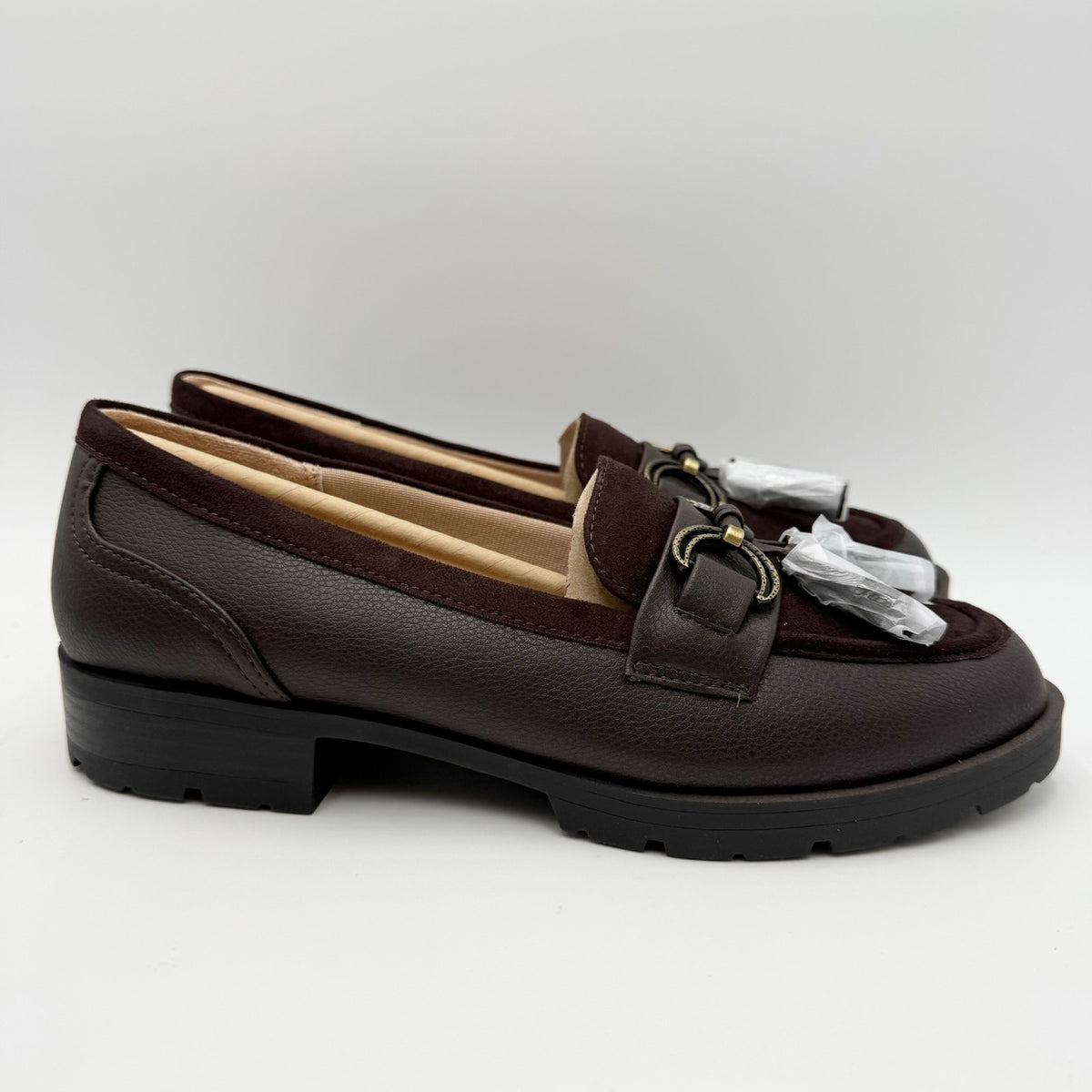 LifeStride Womens Logan Flat Loafers Size 7.5 M EU 38 Chocolate Brown NIB