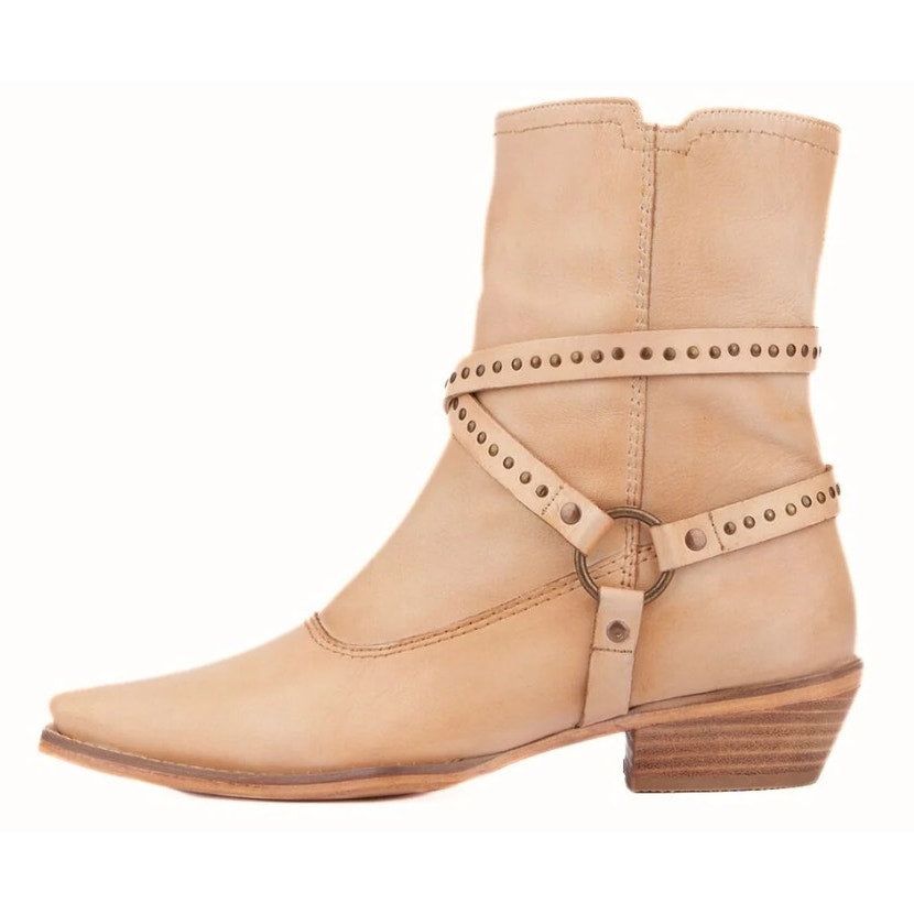 Vintage Foundry Womens Sophia Western Bootie Size 8.5 EU 39 Tan Leather NIB