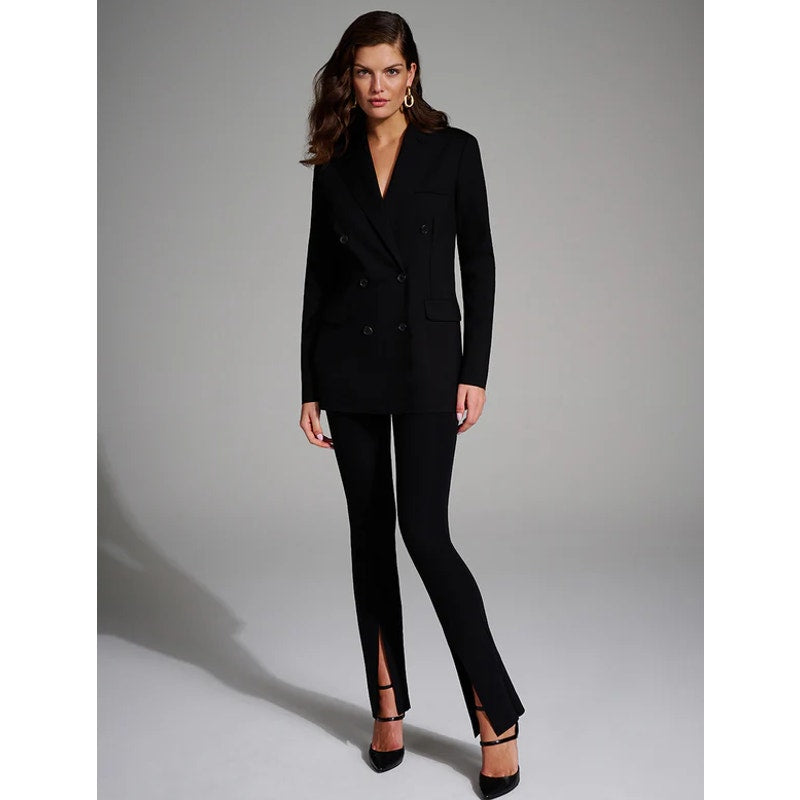 COMMANDO Women's Neoprene Split Front Pants XS Black Stretch NWT