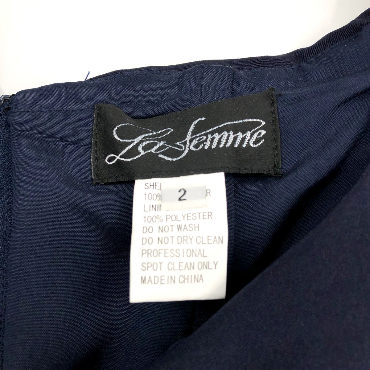 LA FEMME 25206 Jersey Column Gown 2 Navy Blue Off-the-Shoulder Ruched NWOT