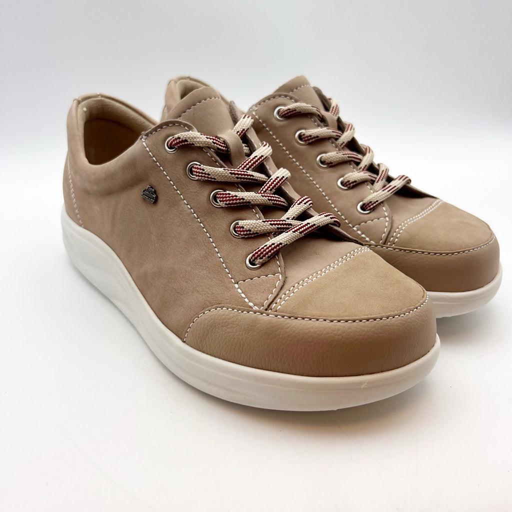 Finn Comfort Womens Ikebukuro Darkbrown Grass Sneakers US Size 7 Tan Leather NIB