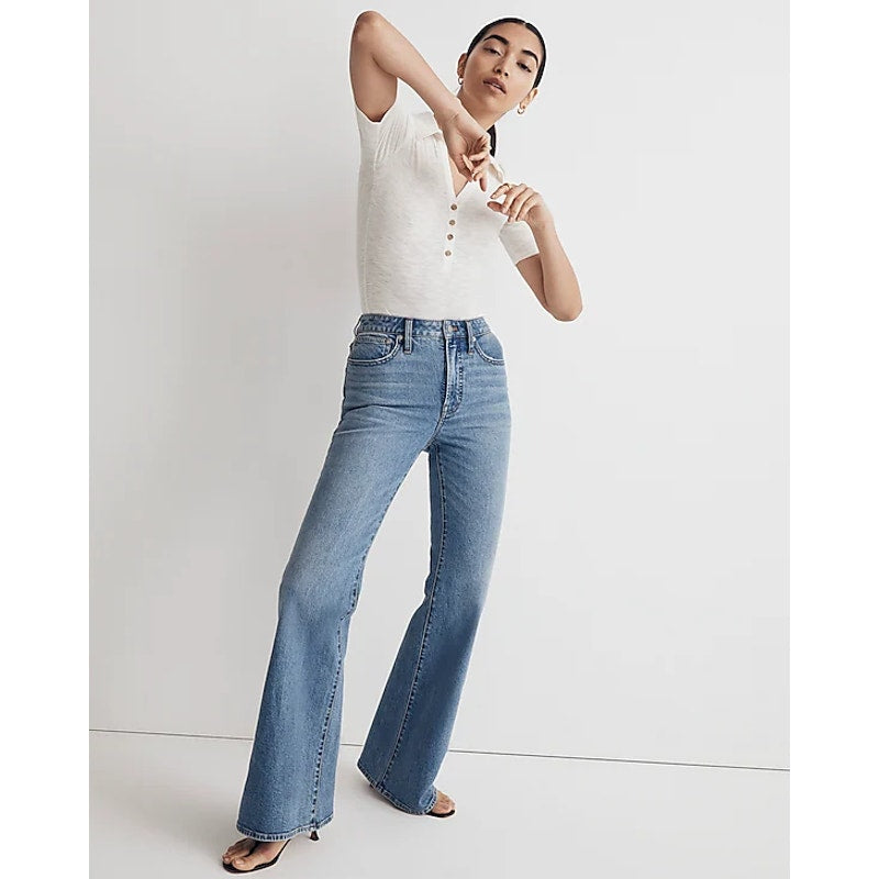 MADEWELL Women's Perfect Vintage Flare Jeans US 24 Blue Tarlow NJ203 NWT