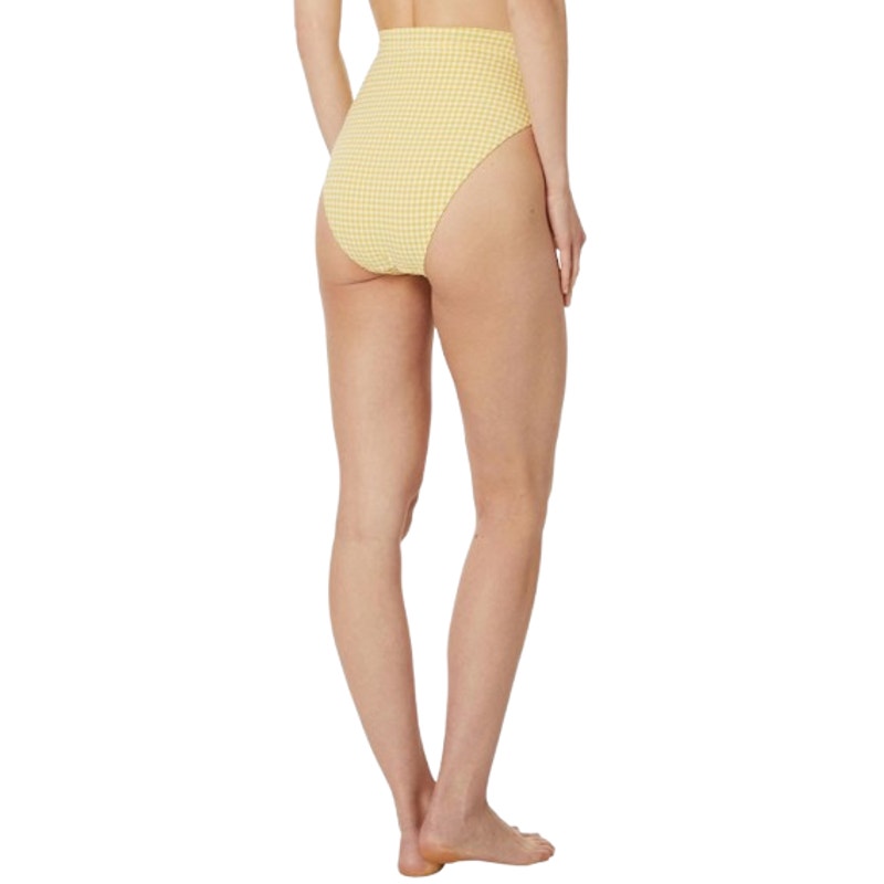 MADEWELL Prawn High-rise Bikini Bottom XL Yellow Chamomile Tea Seersucker NWT