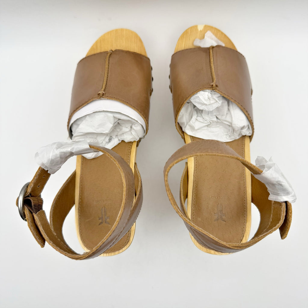 Frye Womens Zelda Seam Clog Sandals US 6.5M EU 37 Brown Leather NIB