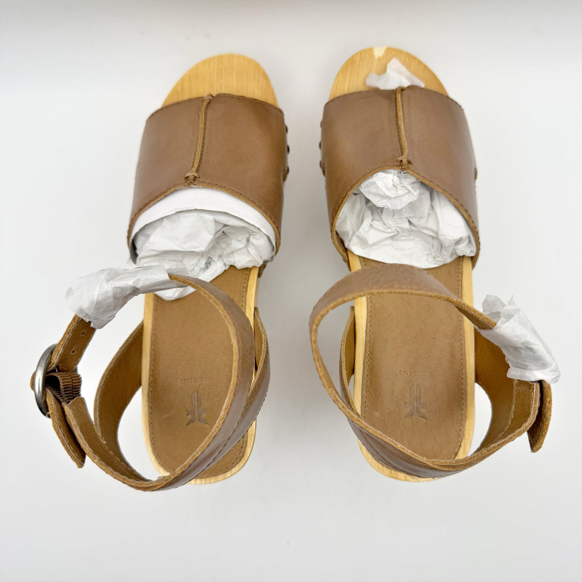 Frye Womens Zelda Seam Clog Sandals US 6.5M EU 37 Brown Leather NIB