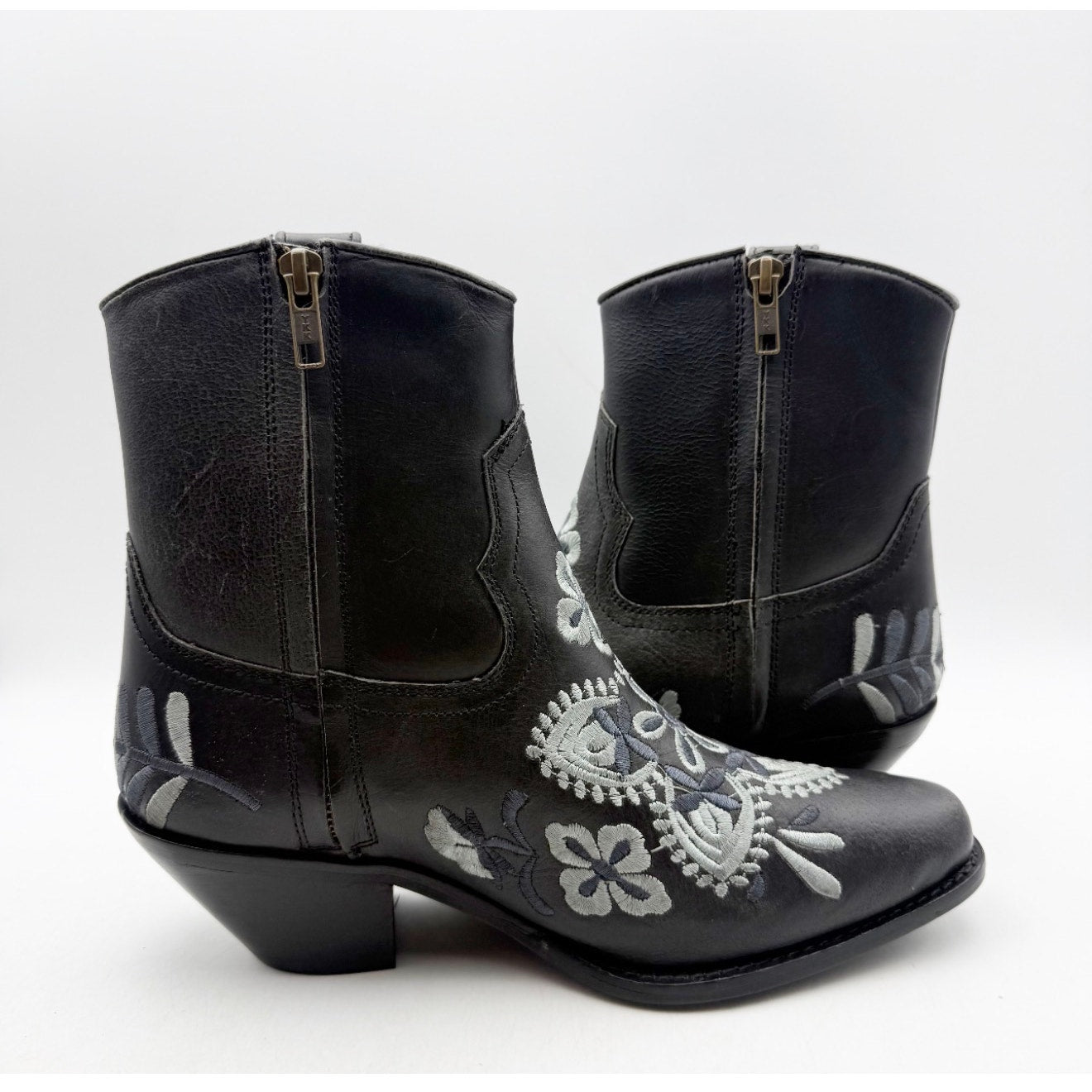 Diba True Women's Cains Ville Western Bootie US 6 M Black Charcoal Leather NWOB
