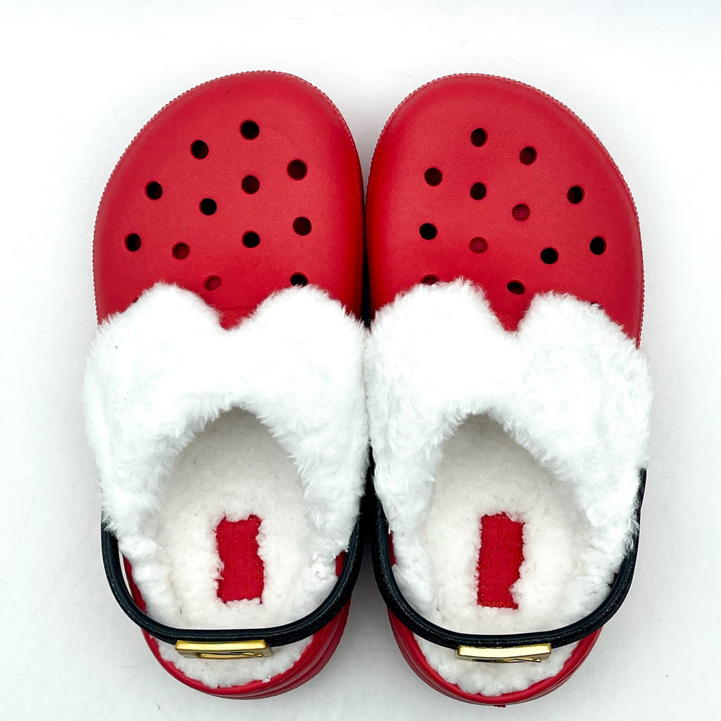 Crocs Kids Classic Lined Santa Clogs C13 EU 30.5 Red White Lightweight NWT
