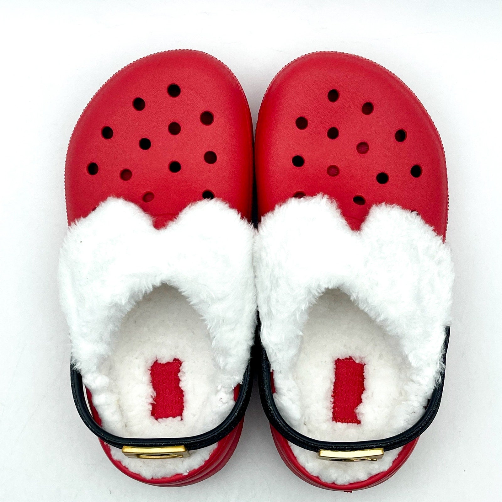 Crocs Kids Classic Lined Santa Clogs C13 EU 30.5 Red White Lightweight NWT